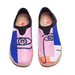 UIN Size 9 NWT Slip On Shoes Mesh Comfortable Loafers Look at me Black Mesh